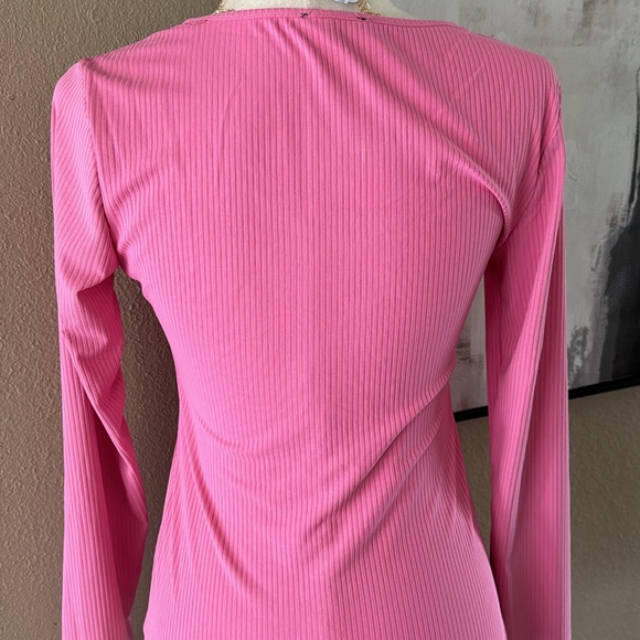 Pink Henley bodysuit long sleeve - Picture 5 of 7